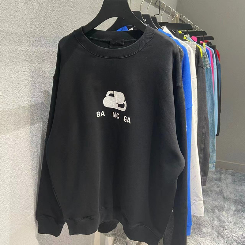 

France paris Fashion Hoodies Men Women Designer Hoodie high quality Autumn Long Sleeve Pullover Casual Tops Mens Clothing -5XL black white Color Balancaiga channel, Size