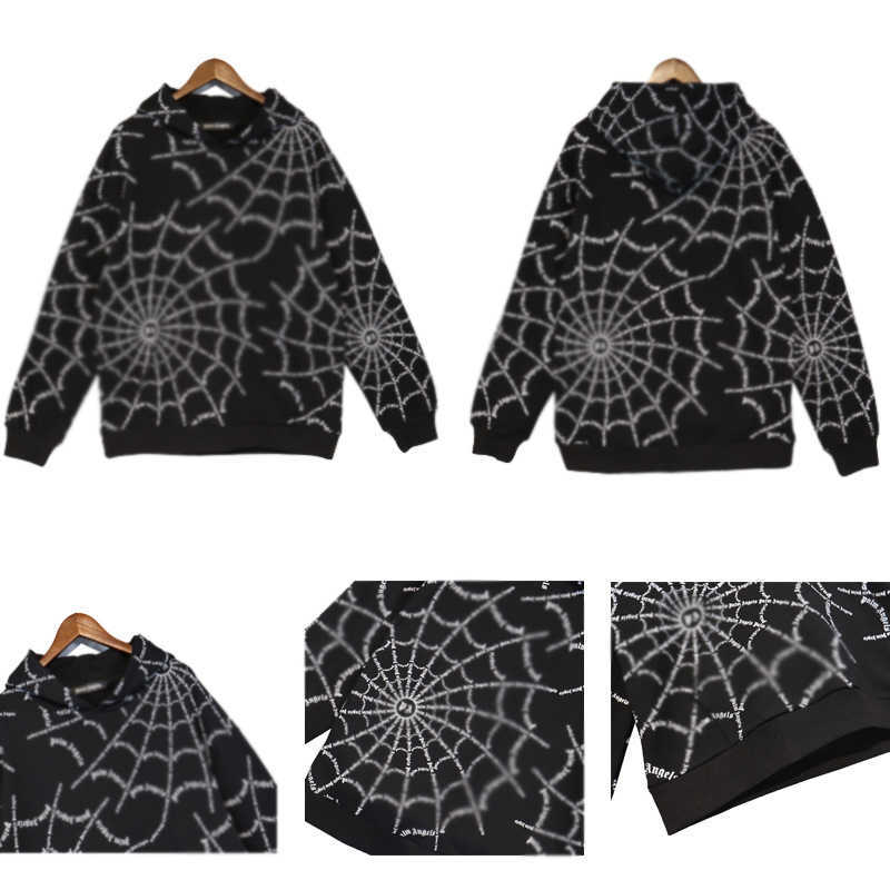 

Designer Sweatshirt Cotton Unisex Brand Trendy Palm Guillotine Bear Sweater Black Spider Print Autumn Angels Loose Hoodie