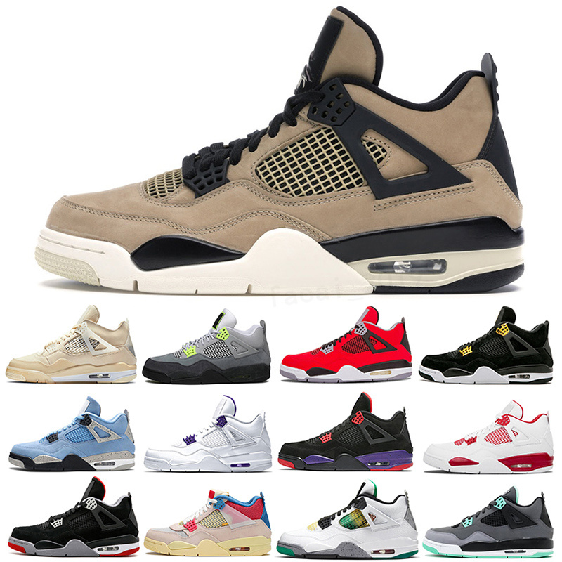 

2022 Men Women Jumpman 4 4s Basketball Shoes Top Cream Sail Black Cat White Cement Cactus Jack Mens Trainers Sport Designer Sneakers Size 36-46 F1, Color 4