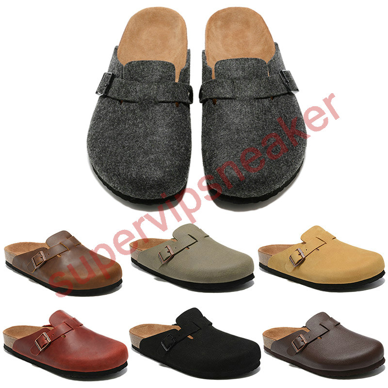 

New designer Boston summer cork flat sandals Fashion designs leather slippers Favourite Beach Casual shoes Clogs for Women Men bag head Arizona Mayari EUR35-45, Box