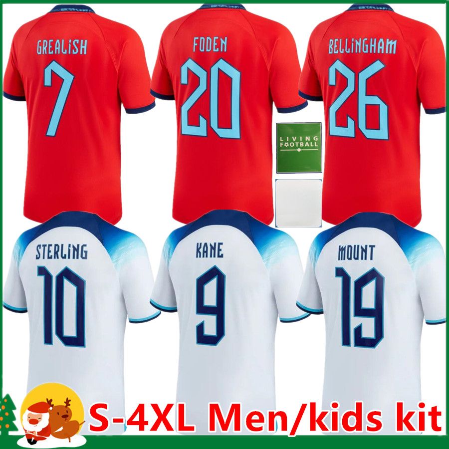 

2022 World Cup ENGlANDS soccer jersey KANE RASHFORD GREALISH STERLING MOUNT FODEN SAKA 22 23 children Kids kit Men woman national team Sport football shirt S-4XL, Kids europe away
