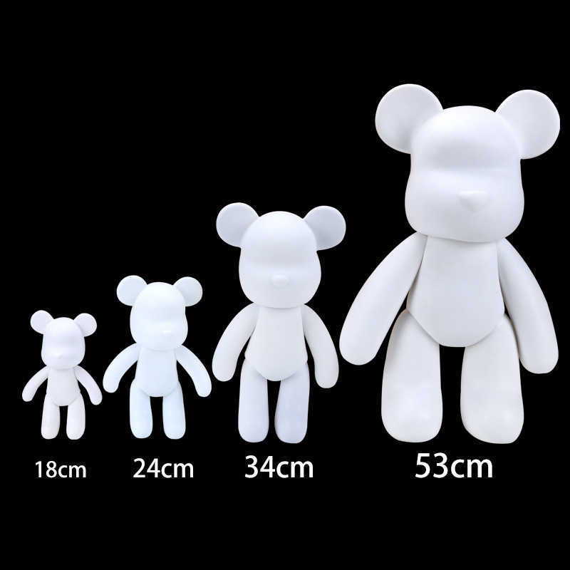 

Novelty Games Graffiti Painted Fluid Violent Bear White Body Ornaments DIY Handmade Personalized Model Home Desktop Decoration Accessories New T221013