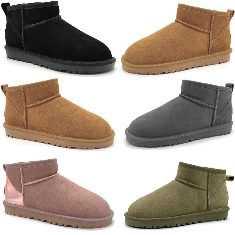 

Women Mini Snow Boot Boots Winter Classic Fashion Suede Keep Warm Plush Chestnut Grey Men Woman 5854 Designer Ankle Booties Slippers Shoes, Color#1