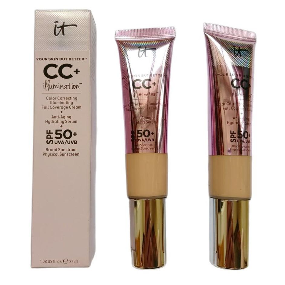 

NEW It Cosmetics CC Cream SPF50 Full Cover Medium Light Base Liquid Foundation Makeup Whitening Your Skin But Better 32 ml Gift199y