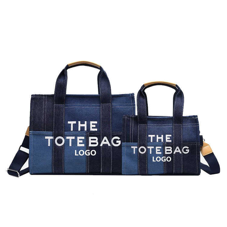 

marc Totes handBags Denim Tote Bag Designer Women Handbags designer Shoulder Crossbody Bags Casaul handbags inside and back with letter 221009, Blue--27cm