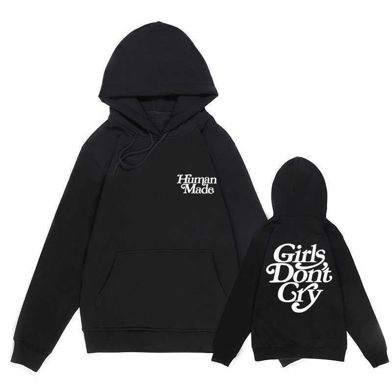 

Men' Hoodies Sweatshirts Girls Dont Cry Human Made Hoodies Men Women Best Quality Black White Red Letter Print Casual Fleece Hoodie Teen Couple Clothing T221008, Blue-y01