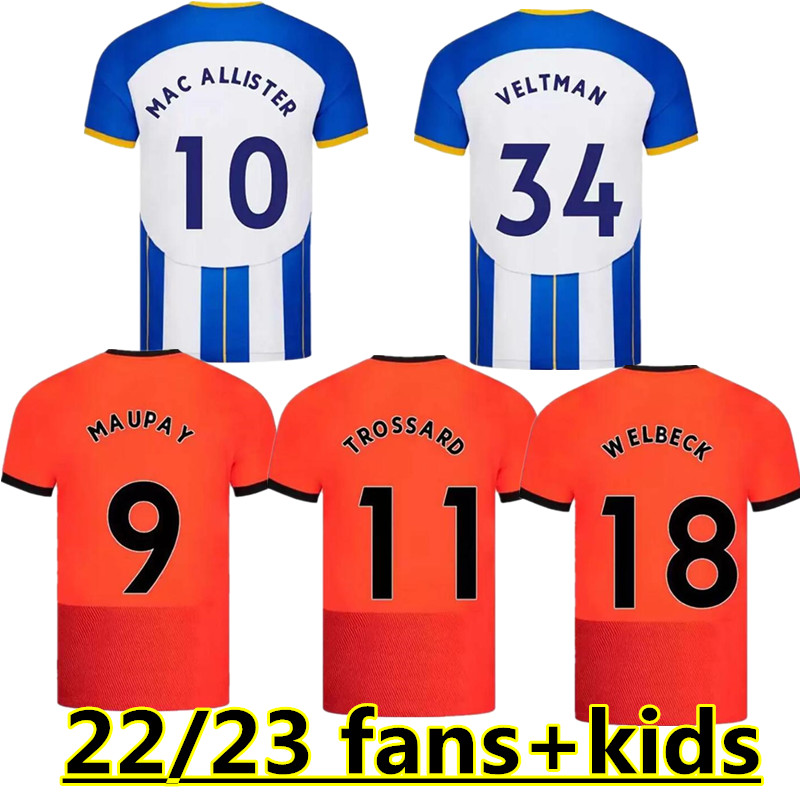 

22/23 MAUPAY CONNOLLY soccer jerseys 2022 2023 ALLISTER TROSSARD MARCH ALZATE mens suit orange MAN KIT football shirt top uniforms Big Size 666, Gold