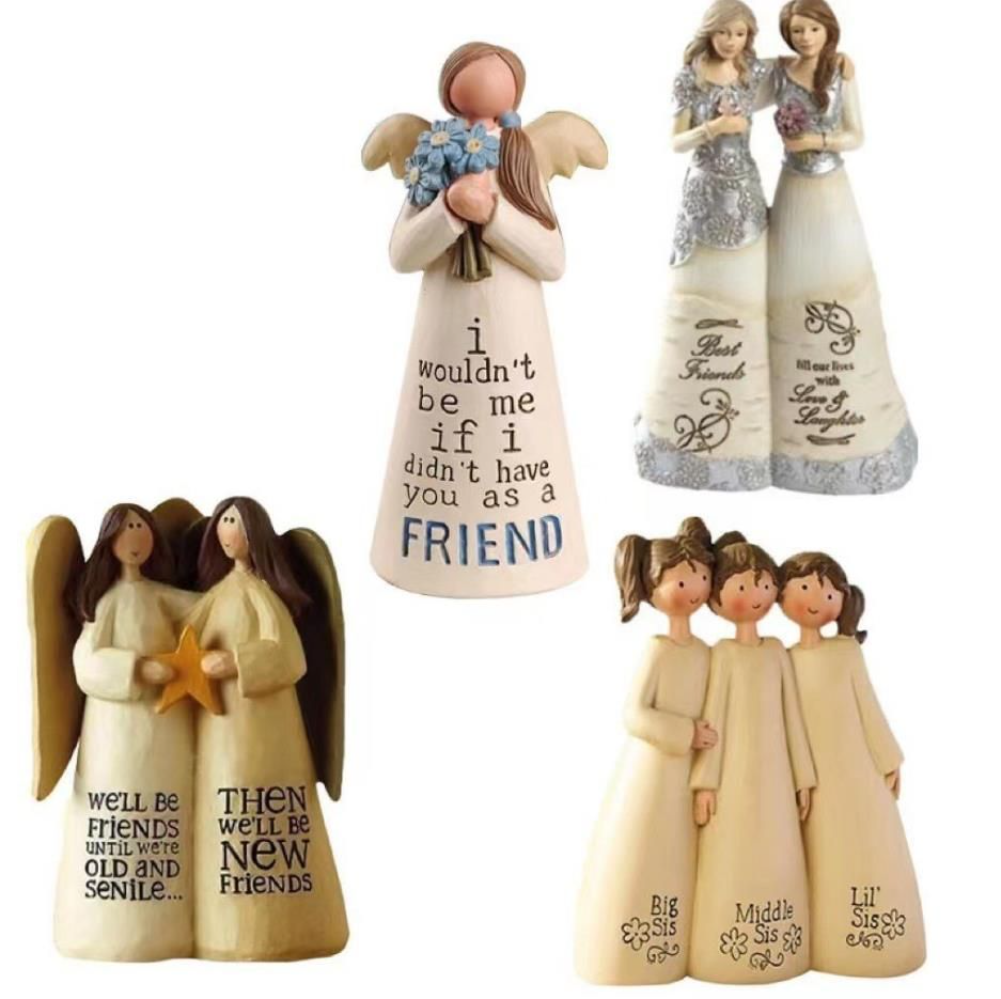 

Christmas Decorations Party Favor Angel Friendship Sculpture Friend Angel Figurine resin artefact place table ornament wly935