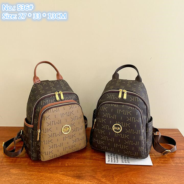 

Wholesale factory ladies shoulder bag 2 colors Joker leisure multi-layer travel backpack retro letter printing handbag vertical zipper leather backpacks, Brown-536#
