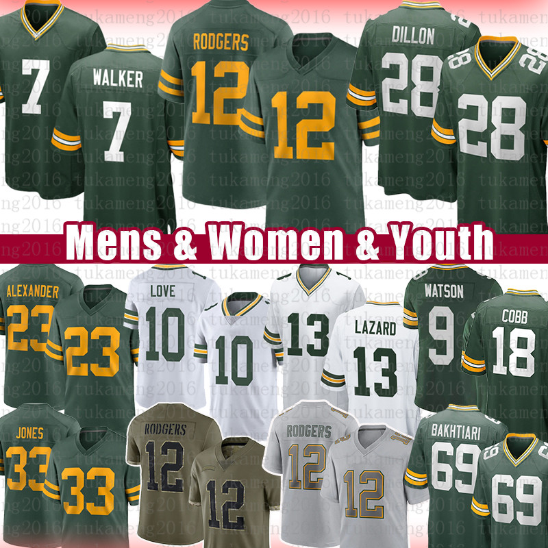 

Aaron Rodgers Jones Football Jersey Romeo Doubs AJ Dillon Jaire Alexander Quay Walker Christian Watson Green Bayes Packer Cobb David Bakhtiari Eric Stokes Lazard, 2022 youth size s-xl(bzg)