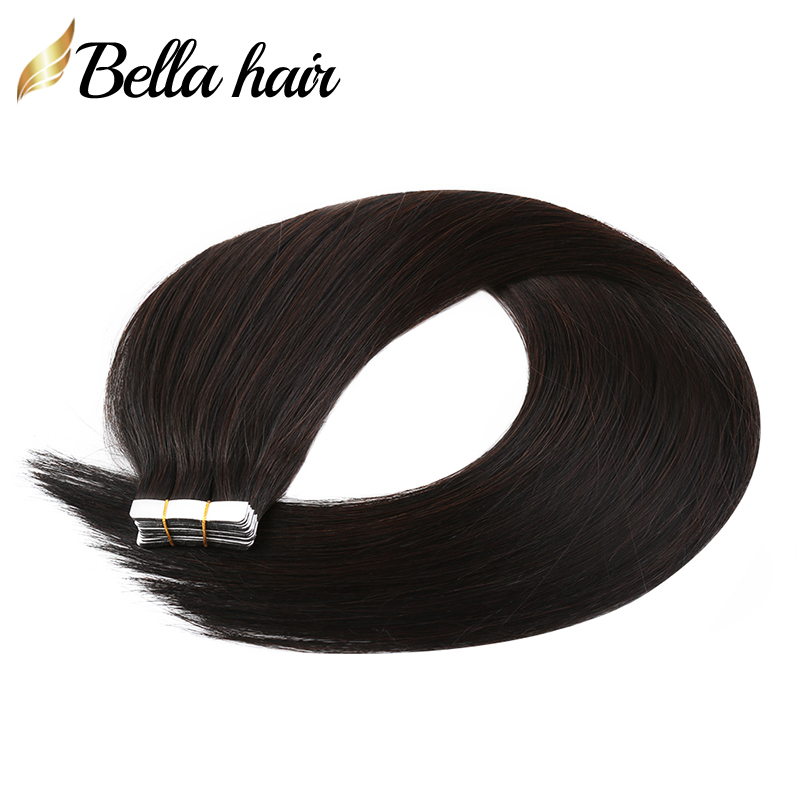 

Virgin Remy Human Hair PU Skin Tape in Hair Extensions Natural Black 1B Double Sided Tapes on Hairs Extension 50G Seamless 20PCS 14-26inch, Natural color