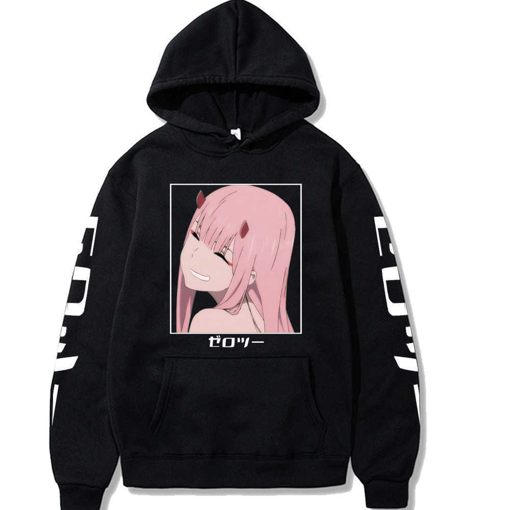 

Men's Hoodies Sweatshirts Zero Two Pullover Sweatshirt Women Men Darling In The Franxx Come Hoodies Harajuku Sudadera T221008, Black