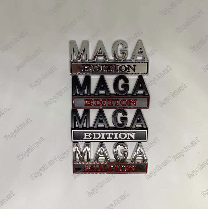 

3D Edition MAGA Metal Alloy Car Sticker Decoration Make America Great Again Emblems Badge Cars Metal Leaf Board