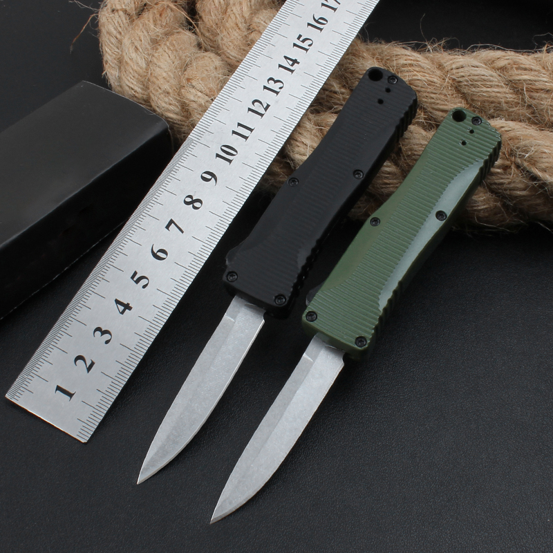

1Pcs H4850 Automatic Tactical Knife S30v White Stone Wash Blade Zn-al Alloy Handle Outdoor Survival EDC Pocket Knives with Nylon Bag