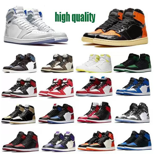 

Size 36-46 Quality Jumpman Og 1s Basketball Shoes Men Women Obsidian Royal Toe Black White Metallic Sneakers High Pine Green Taupe Haze Dark Mocha Sports Trainers, 10