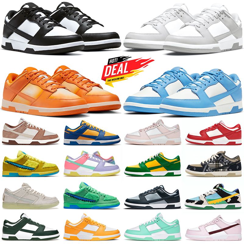 men women shoes designer sneakers low White Black Panda Grey Fog UNC Vintage Green Magma Orange Syracuse Mummy mens flat trainers luxury casual s