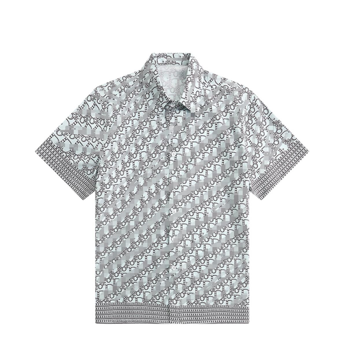 

Men's Casual Shirts Designer Fashion Brand Cotton Casual Loose Shirt Luxury New Print Street Short Sleeve Top M-3XL, Multi