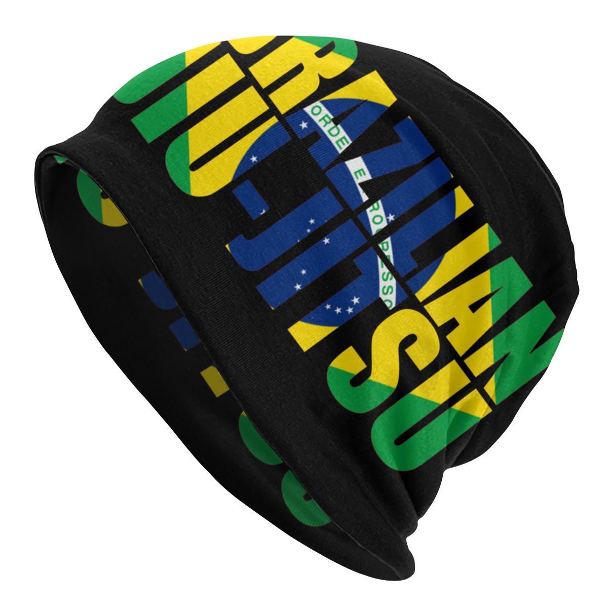 BeanieSkull Caps Brésilien Jiu Jitsu BJJ Brésil Drapeau Art Skullies Bonnets Chapeau Mode Casquette Extérieure Automne Hiver Chaud Dualuse Bonnet