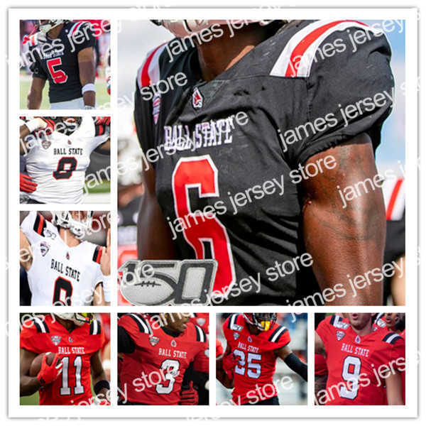 

American College Football Wear Custom College BALL STATE Cardinal Football Jersey Drew Plitt John Paddock Carson Steele Will Jones Justin Hall Jayshon Jackson Yo'H, Man red with 150
