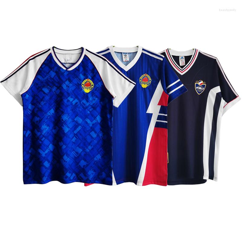 

Men' T Shirts 1990 1992 1998 Vintage Yugoslav Style Spring-summer Blue White And Black Sportswear Custom Classic Quick Drying T-shirt, No name no number