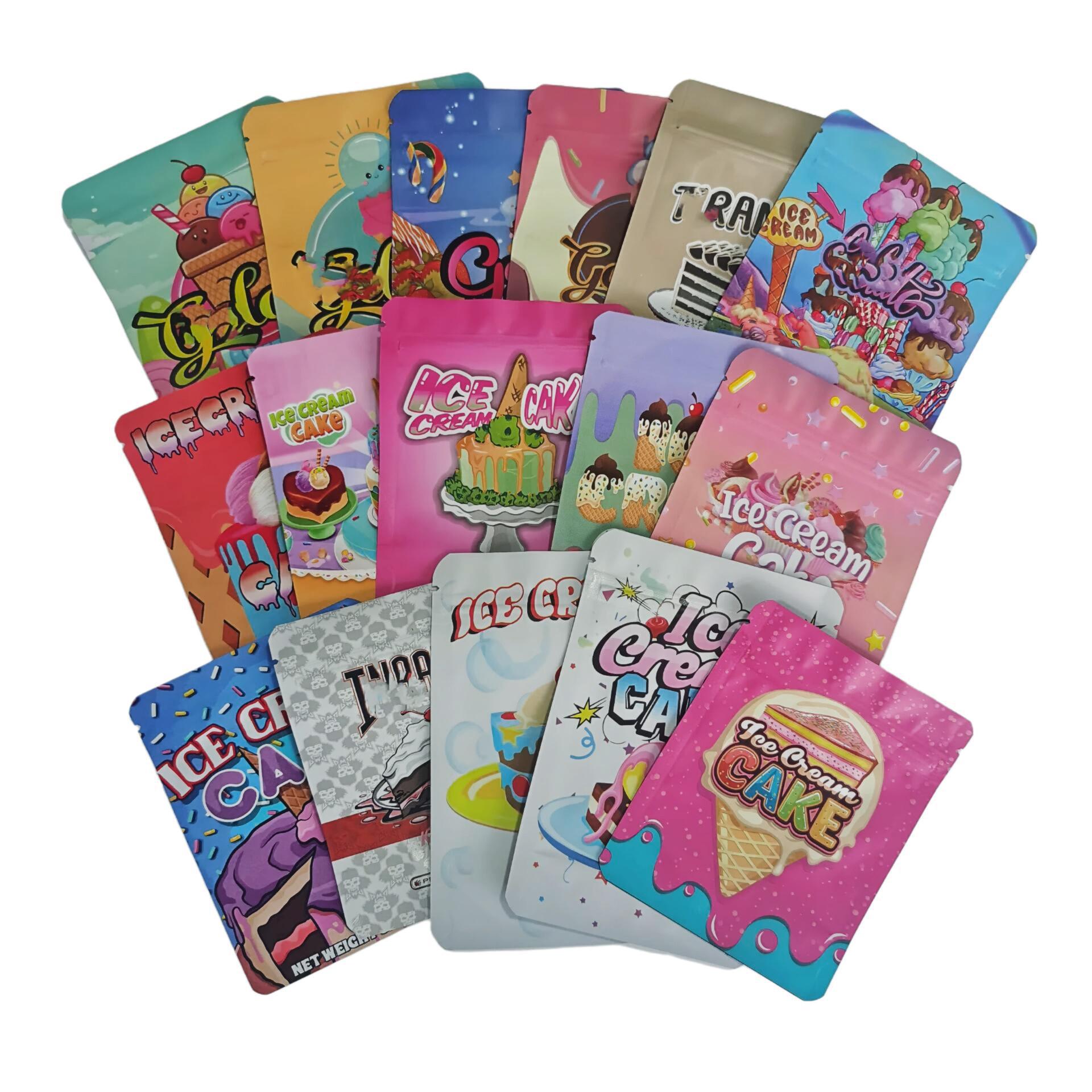 

Packing Bags 16Design Ice Cream Cake Mylar Bag Gelato 3.5 Gram Zipper Package Smell Proof Container Edibles Dry Herb Flowers Jllike D Dhgja