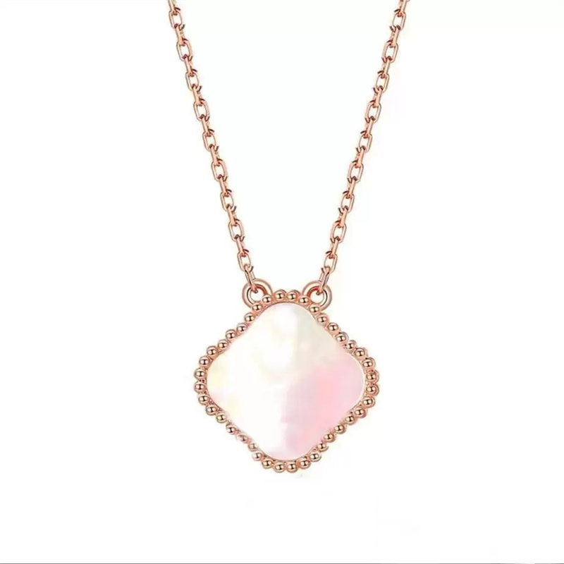 

pendant necklace Designer Jewelry love necklaces Four Leaf Clover Rose Gold Silver Gift for womens wedding flower shape pendants Link Chain xiaowu1997 elegant vin
