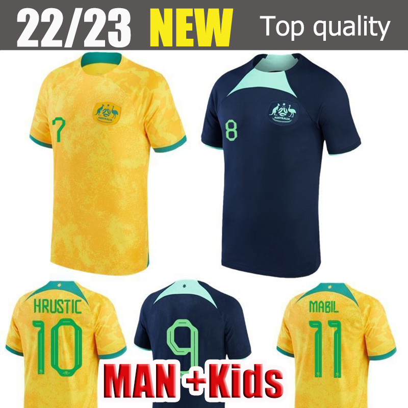 

2022 Soccer Jerseys Tops Australia World Cup LECKIE MACLAREN HRUSTIC MABIL MOOY Fans 2022 2023 national team 22 23 home away football shirt