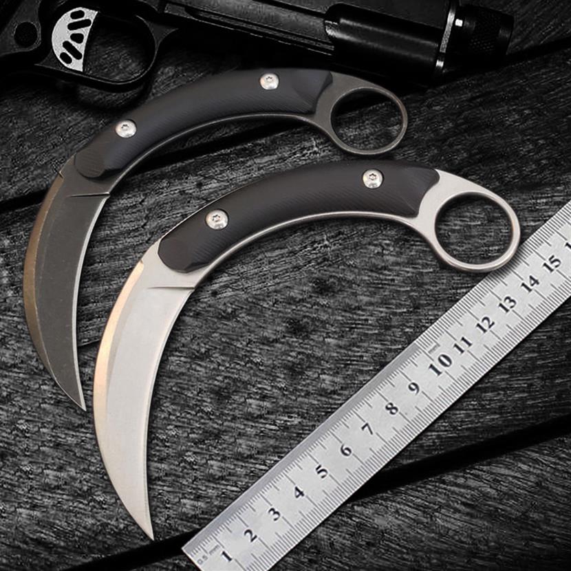 

Karambit outdoor Self-defense Tactical combat knives sharp D2 fixed blade CS GO Claw Knife Survival Straight hunting pocket EDC284K
