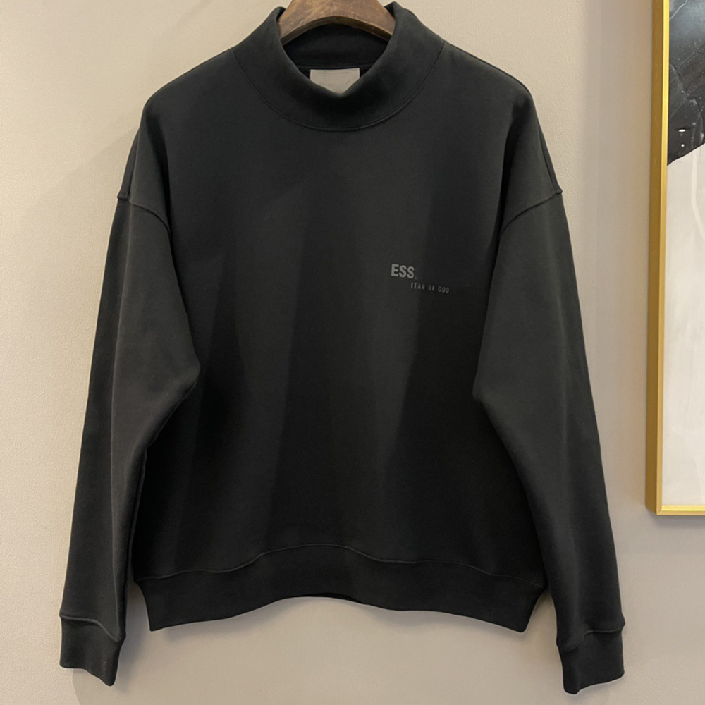 

Designer High Collar Hoodie Ess Hoody Turtleneck Sweatshirts Fleeces Hoodies Fleece Sweatshirt Top Qualit y Size xl s m l for Men and, Turtleneck black