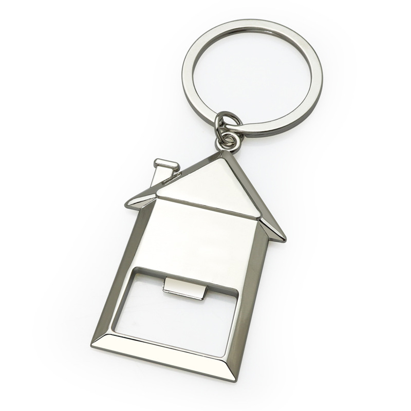 

House Keychain Pendant Bottle Opener Keychains Real Estate Promotion Gift Keyring
