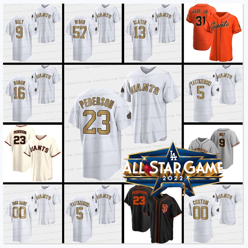 

Joc Pederson Jersey 2022 SF Giants All-Star Buster Posey Jerseys Mike Yastrzemski Logan Webb Brandon Crawford Darin Ruf Belt Barry Bonds Joey Bart LaMonte Wade Jr, Flex base mens