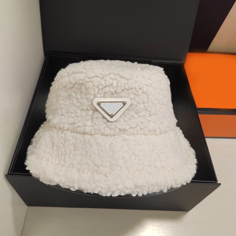 

Designer Bucket Hat Fashion Lamb Wool Cap Men Women Beanie Caps Warm Fisherman Hats 6 Colors, P1