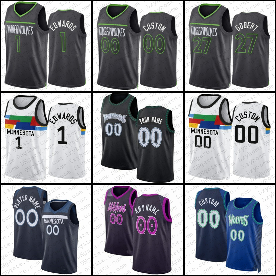 

1 Anthony Edwards Rudy Gobert Karl-Anthony Towns Basketball Jerseys. Minnesotas Timberwolve DAngelo Russell Wendell Moore Jr. Naz Reid 2022, Mens