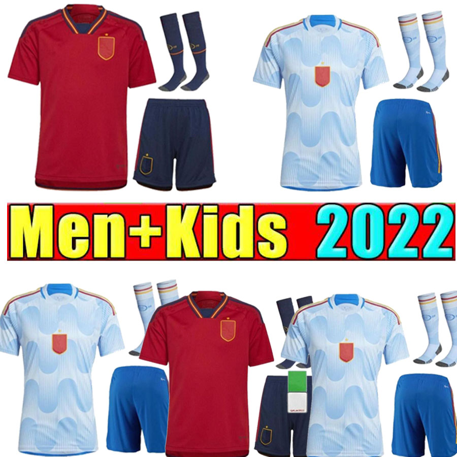 

2022 2023 Spain soccer jerseys Espana ANSU FATI ASENSIO MORATA FERRAN KOKE GAVI AZPILICUETA C.SOLER 22 23 WORLD RAMOS CUP adult kids kit football shirts, Blue