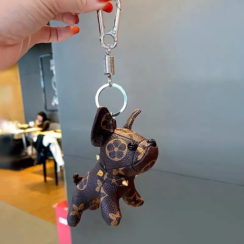

2022 Designer Cartoon Animal Small Dog Creative Key Chain Accessories Key-Ring PU Leather Letter Pattern Car Keychain Jewelry Gifts Accessories, Colour