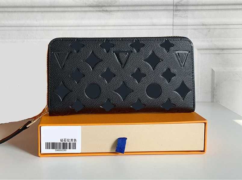 

Top Quality Fashion Women Clutch Wallet Pu Leather Single Zipper s Lady Ladies Long Classical Purse with Orange Box Card 60017, 2-yellow flower