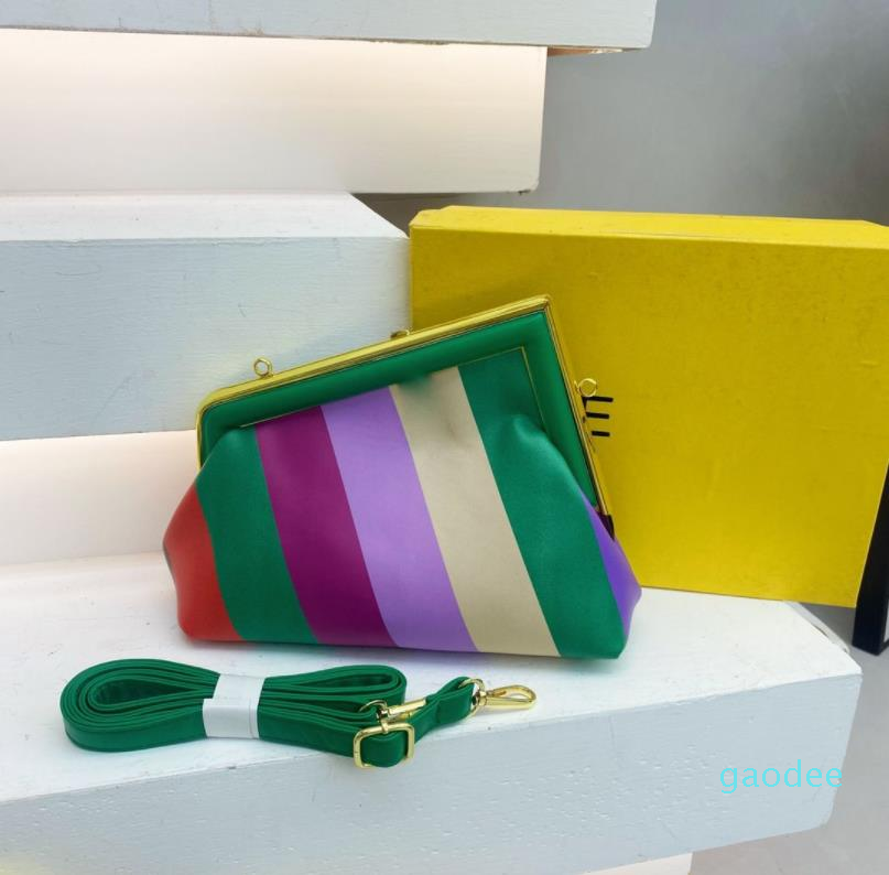 

Women's designer Evening Bags leather rainbow color shoulder bag Fashion bag