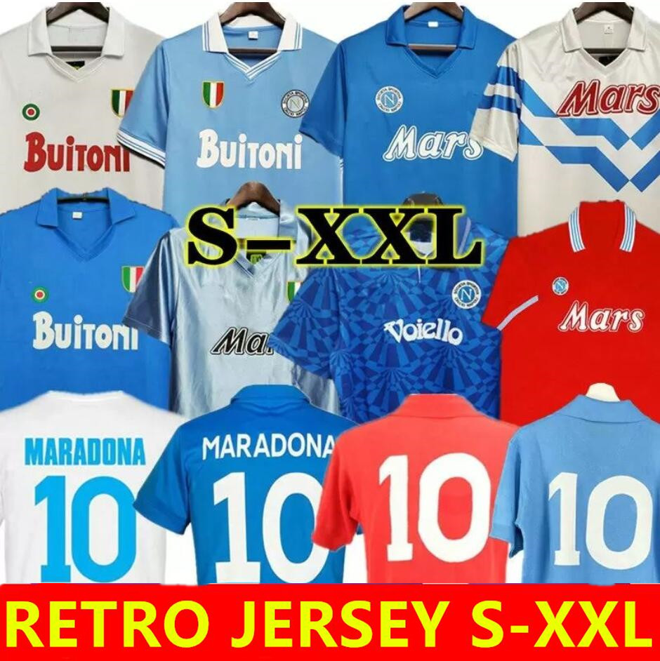 

Maradona Napoli Retro Soccer Jerseys vintage 1986 1987 1988 1999 Coppa Italia Naples classic 86 87 88 89 91 93 Long sleeve Football shirts, 90 91 home