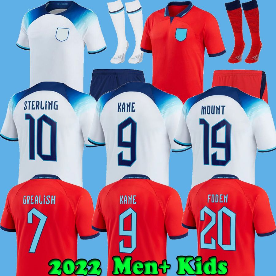 

2022 KANE STERLING soccer jerseys RASHFORD SANCHO GREALISH MOUNT FODEN HENDERSON MAGUIRE ENGlANDS 22 23 football shirt men kids Women kit 2023 Training 3XL socks, 2022 world cup away