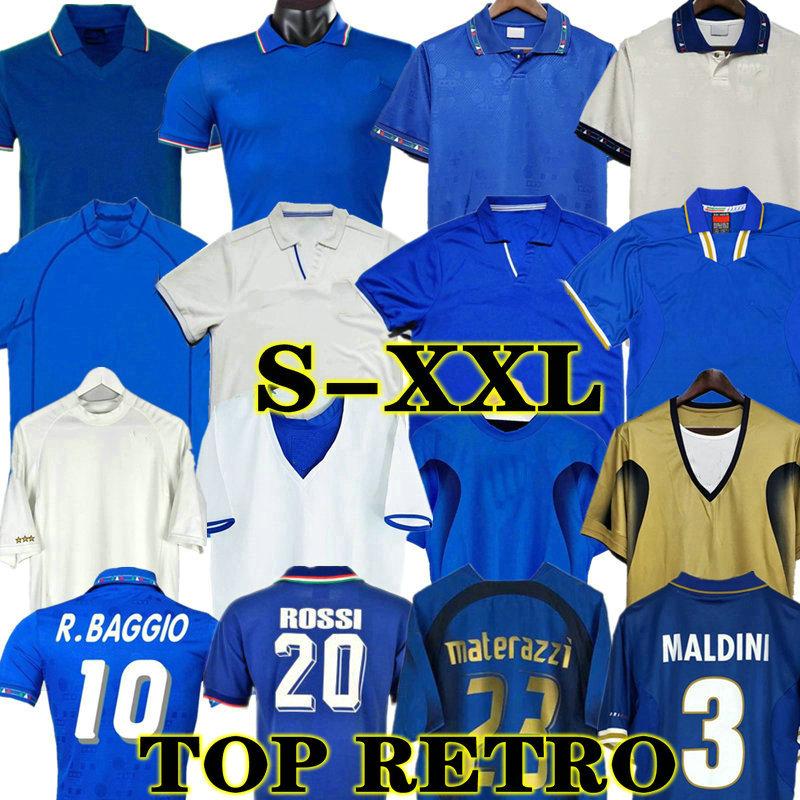 

1998 Retro Baggio Maldini SOCCER JERSEY FOOTBALL 1990 1996 1982 ROSSI Schillaci Totti Del Piero 2006 Pirlo Inzaghi buffon Italy Cannavaro, 2006 gk