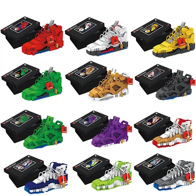 

666pcs Mini Building Block Basketball Shoes A J Model Toy Sneakers Build-bricks Set DIY Assembly for Kids Gifts Blocks Toy ZM1014