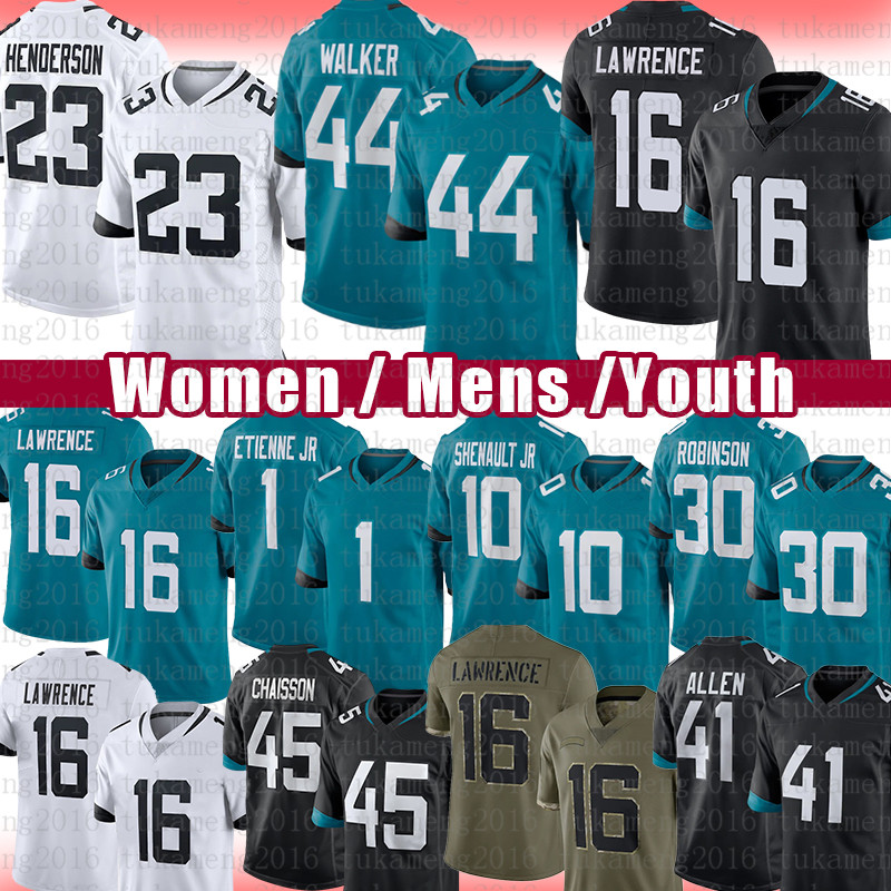 

16 Trevor Lawrence Football Jersey Devin Lloyd Travon Walker Tony Boselli Josh Allen Travis Etienne Luke Fortner Christian Kirk Laviska Shenault Jr. James Robinson, Women size s-xxl(mzh)