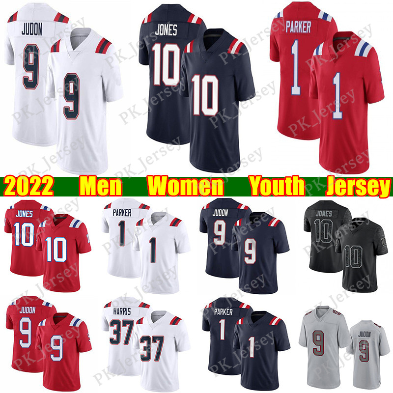 

10 Mac Jones 9 Matt Judon Football Jersey Damien Harris Devin McCourty Kendrick Bourne Matthew Slater Jonnu Smith Jakobi Meyers Adrian Phillips Cole Strange jerseys, Navy blue 1 men