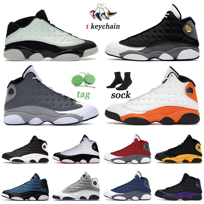 

Top Fashion Mens Basketball Shoes 13 13s XIII Singles Day Black Flint Court Purple Obsidian Olive Cap And Gown Jorda Del Sol Sports Sneakers PAJR, Separate colours
