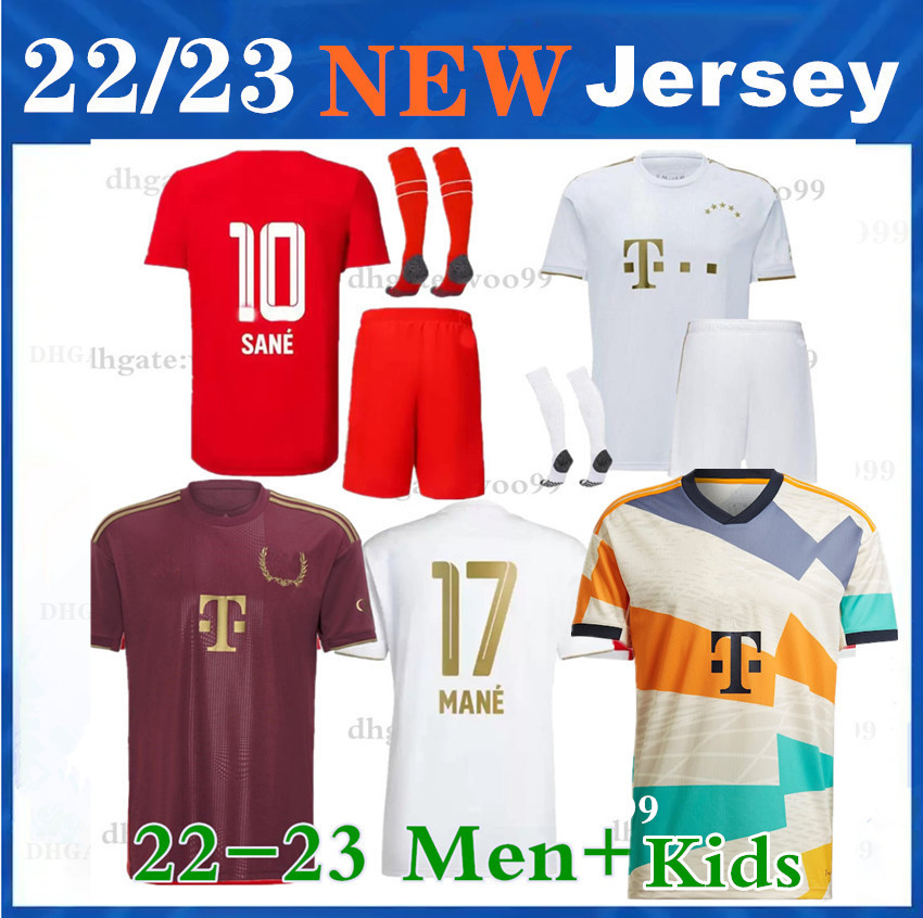 

DE LIGT soccer jersey 22 23 MANE SANE HERNANDEZ BAYERN MUNICH GNABRY GORETZKA COMAN MULLER DAVIES KIMMICH football shirt Men Kids kit 2022 2023 uniforms third, 22/23 player