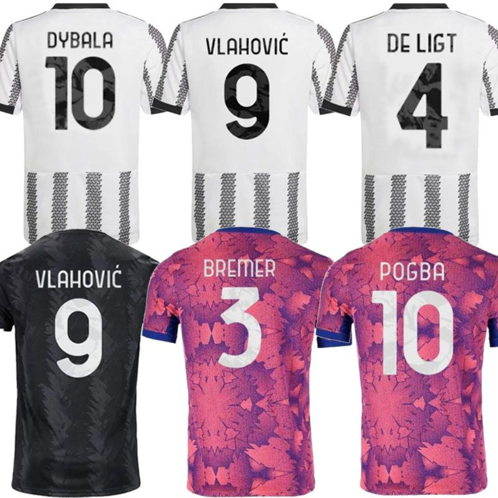 

DI MARIA JUVE soccer jersey 2022 VLAHOVIC POGBA LOCATELLI CHIESA McKENNIE ARTHUR BONUCCI CUADRADO JUVENTUS football shirt Men Kids kit camiseta maglia maillot, 22 23 away aldult