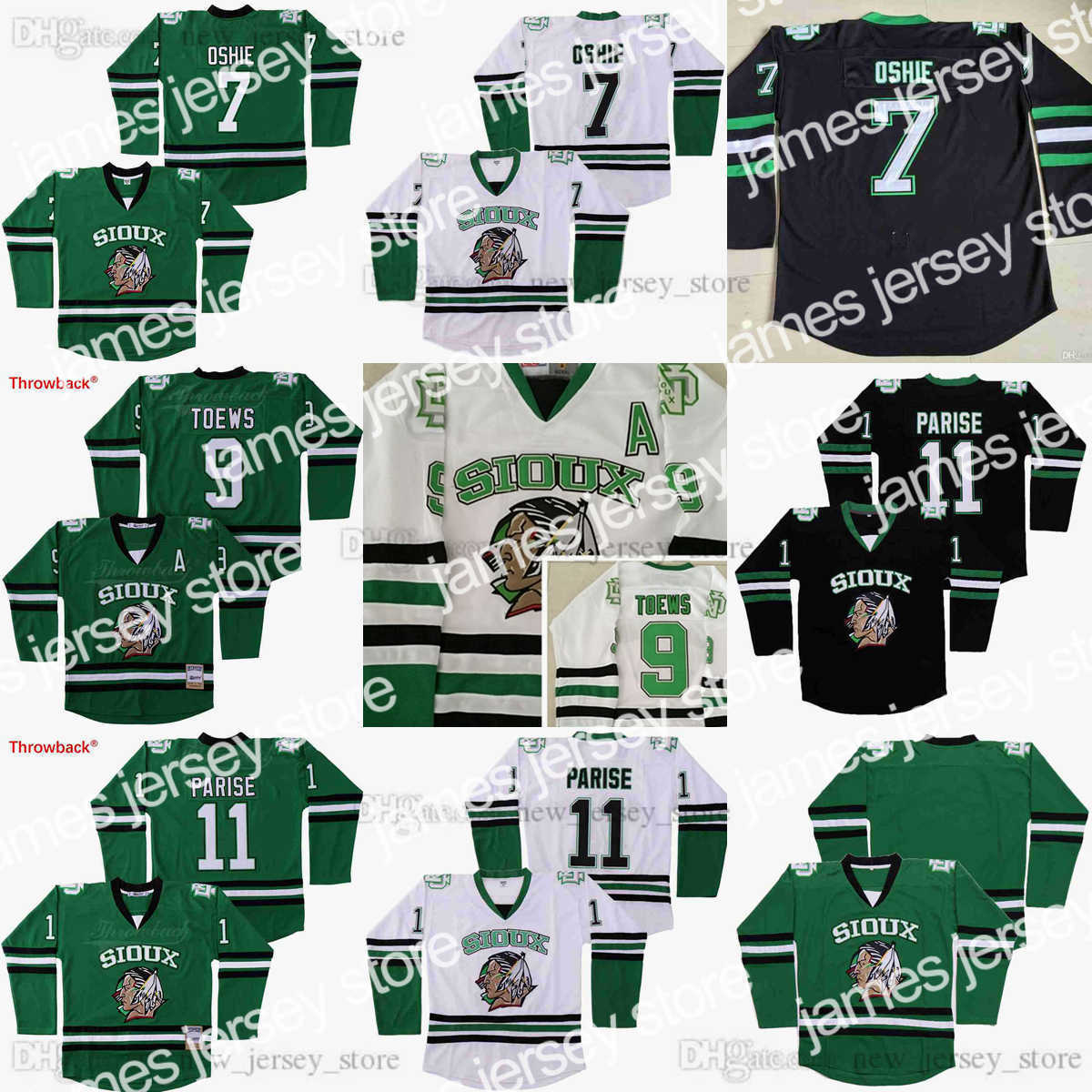 

Hockey Jerseys North Dakota Fighting Sioux College ice Hockey Jerseys Mens Stitched 9 Jonathan Toews 11 Zach Parise 7 T.J. Oshie University Jersey, As picture