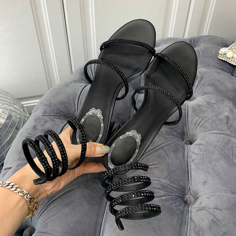 

Sandals Women High Heel Shoes Shoe Summer Diamond Heels Superior Designer Quality Chunky Womens Party, Black