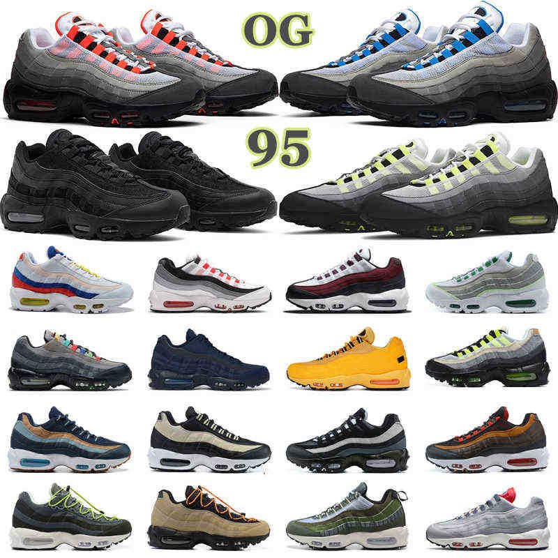 

Running Shoes Mens Trainers Triple Black White Neon Crystal Blue Solar Red Smoke Grey Cork Obsidian Og 95S For Men Women 95Ss, 12