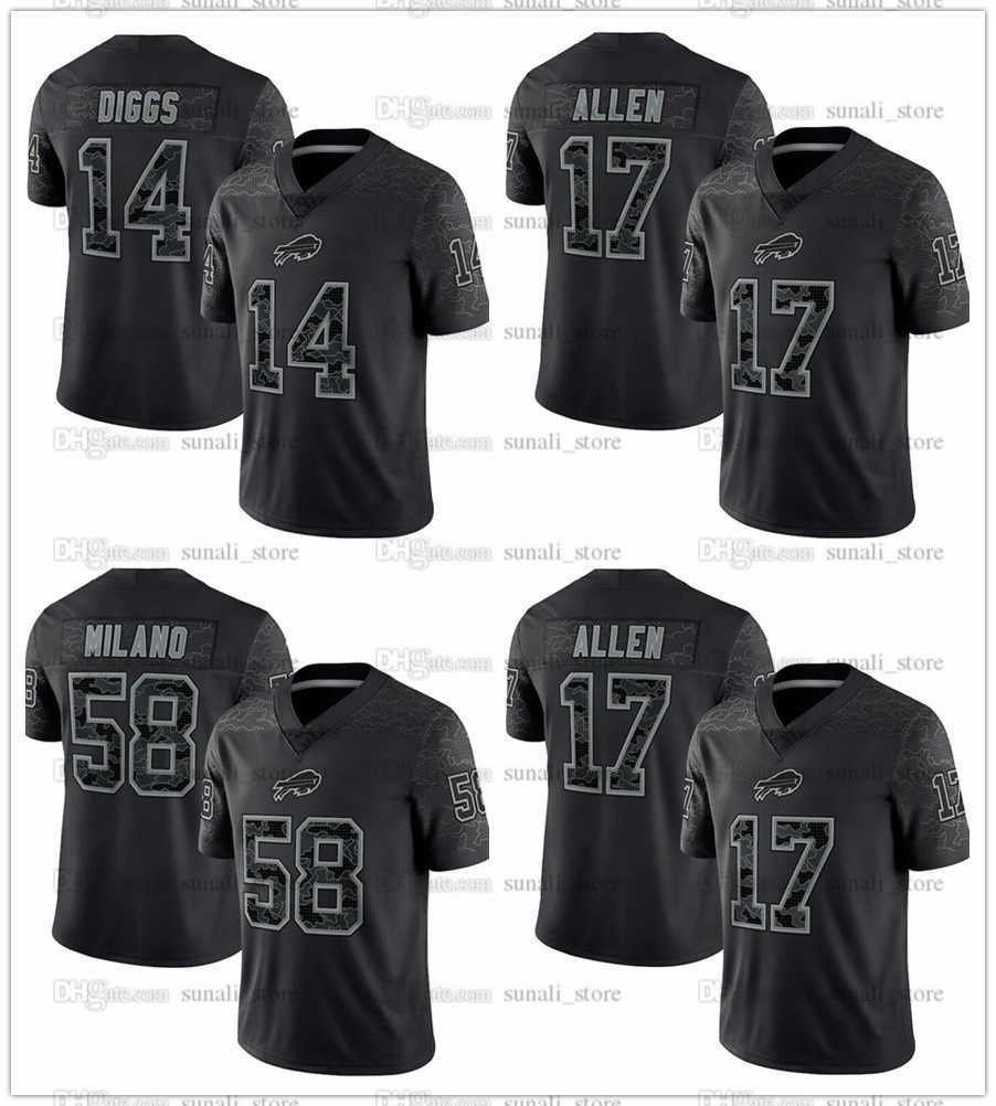

Black Reflective RFLCTV Limited Football 17 Josh Allen Jerseys 14 Stefon Diggs 58 Matt Milano Buffalo''Bills''Jersey